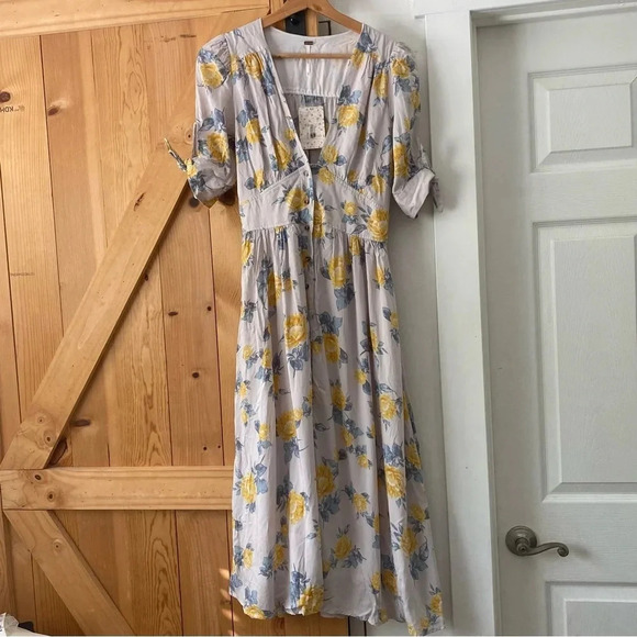 Free People Love Of My Life Floral Midi Dress - Picture 1 of 7